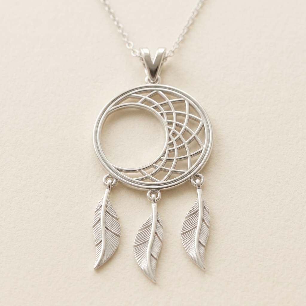 Silver Dreamcatcher Pendant